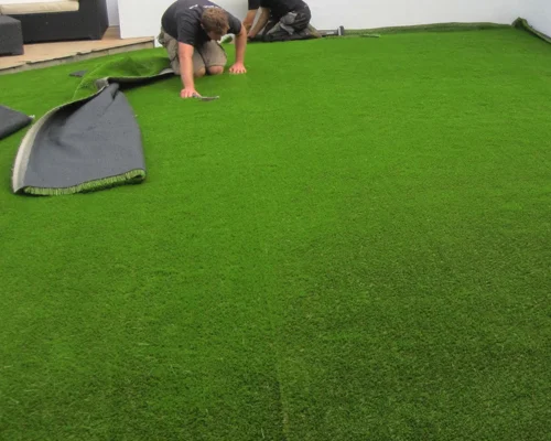 Artificial grass installation in Abu Dhabi