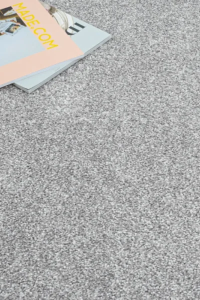 Silver grey Avalon Saxony feltback carpet