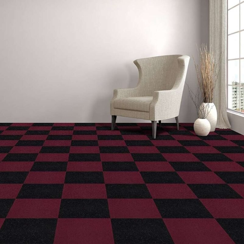Black and Maroon Carpet Tiles