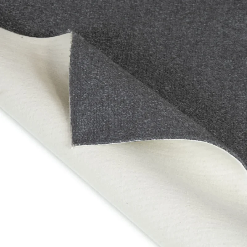 Twist pile carpet in slate grey color