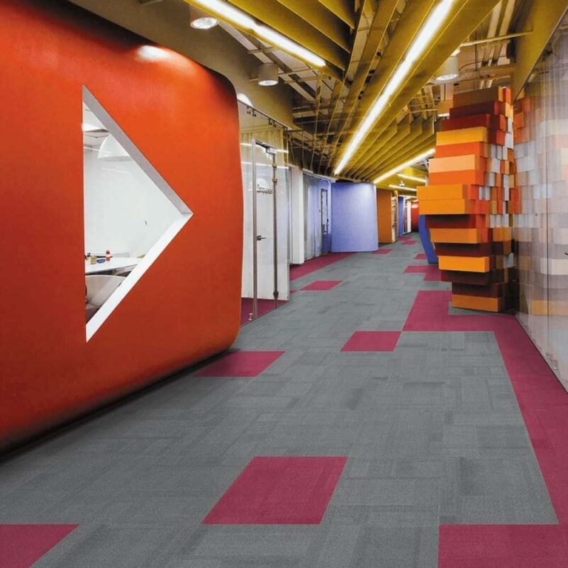Gray and Maroon Carpet Tiles