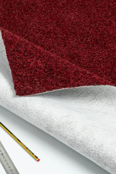 Deep red carpet tiles for offices