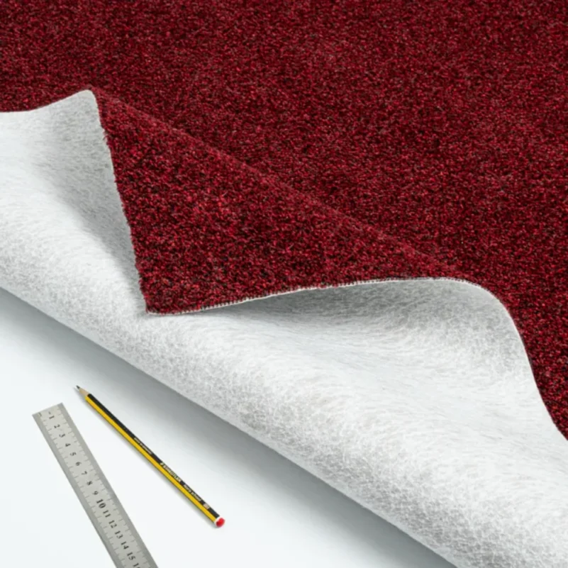 Deep red carpet tiles for offices