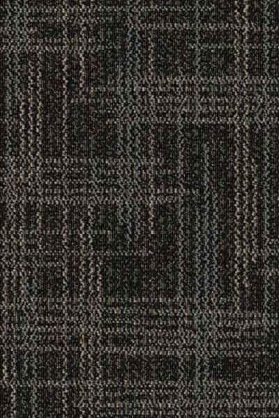 Charcoal Brown Grid Carpet Tile image 1