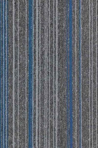Grey Blue Linear Carpet image 1