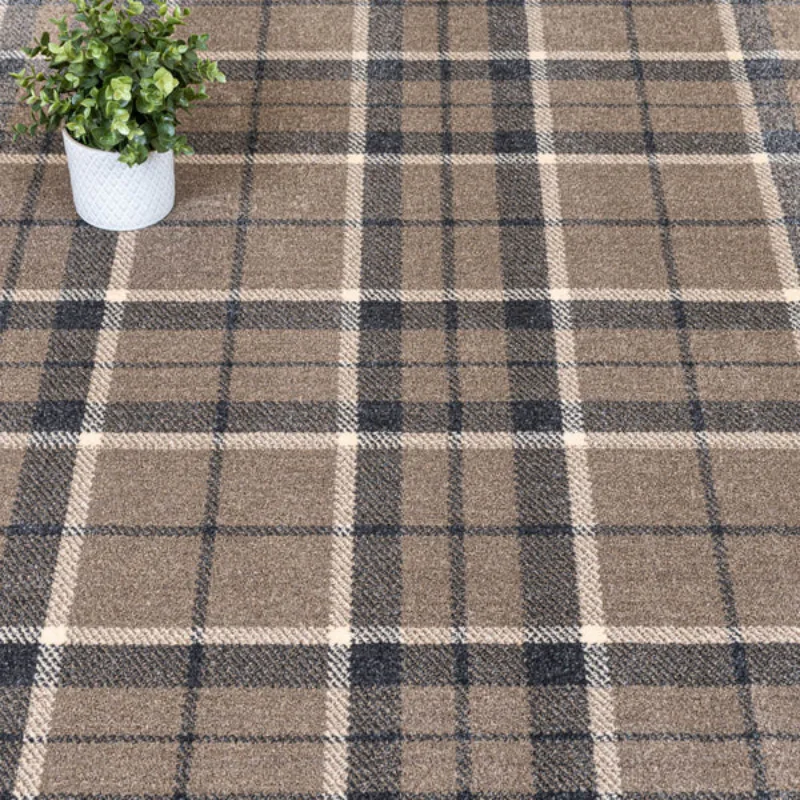Mink Grey Tartan Carpet