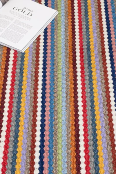 Rainbow Multi Stripe Loop Carpet