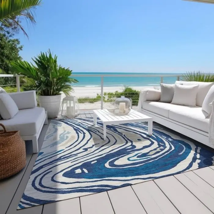 Abstract Brushstrokes Outdoor Rug