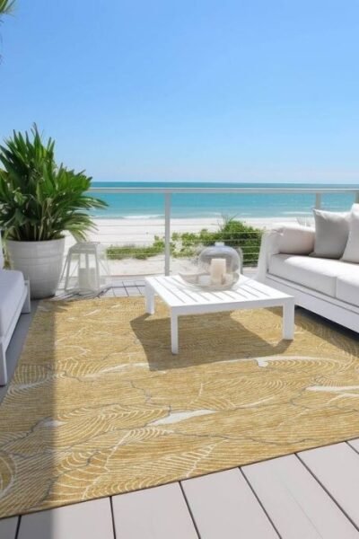 Abstract Crackle Outdoor Rug