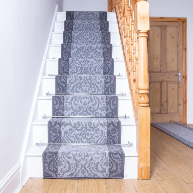 Baroque Light Grey Stair Runner