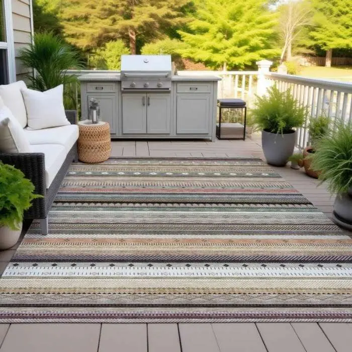 Boho Stripes Outdoor Rug