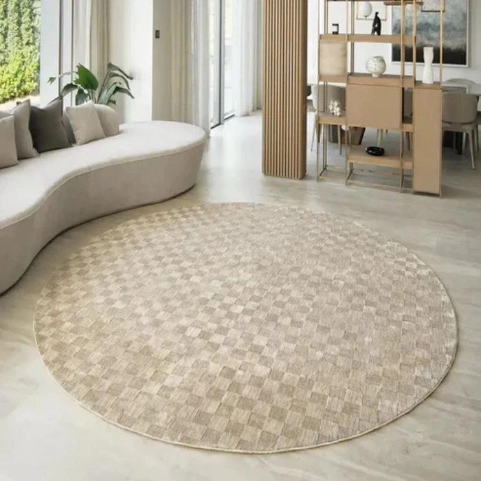 Checkerboard Pattern Round Carpet