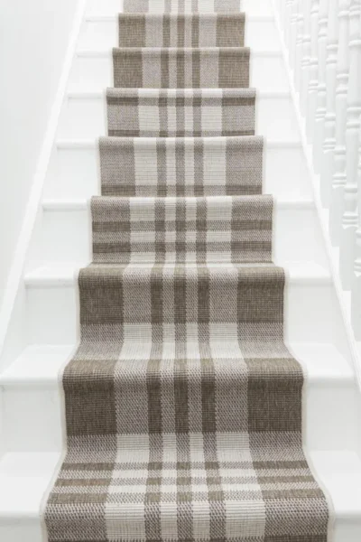 Chequered Beige Stair Runner