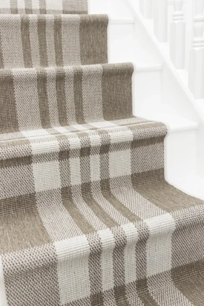 Chequered Beige Stair Runner image 3