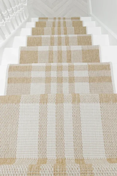 Chequered Brown Stair Runner image 2