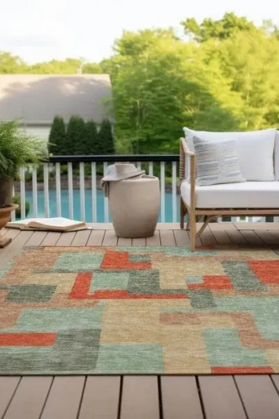 Contemporary Blocks Outdoor Rug