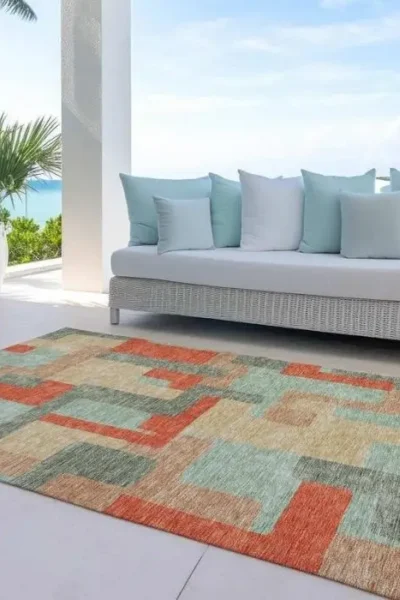 Contemporary Blocks Outdoor Rug img 1