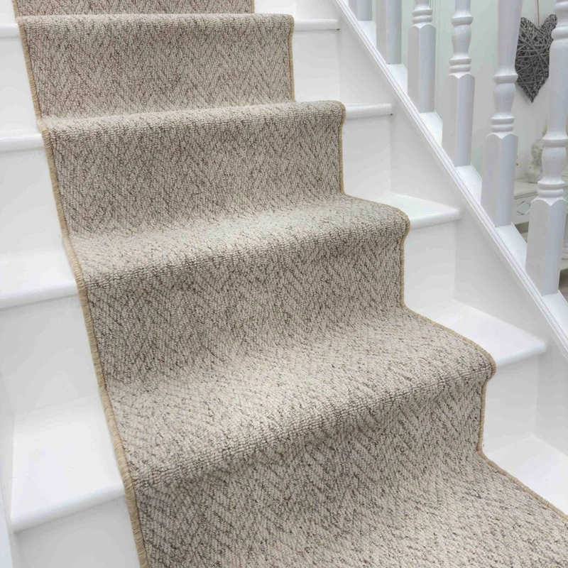 Country Herringbone Berber Stair Runner image 3