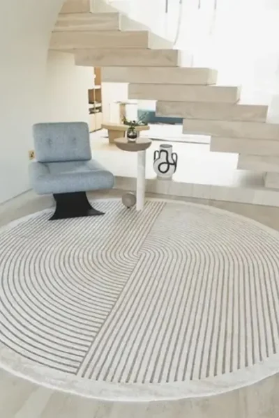 Curves Straight Round Carpet