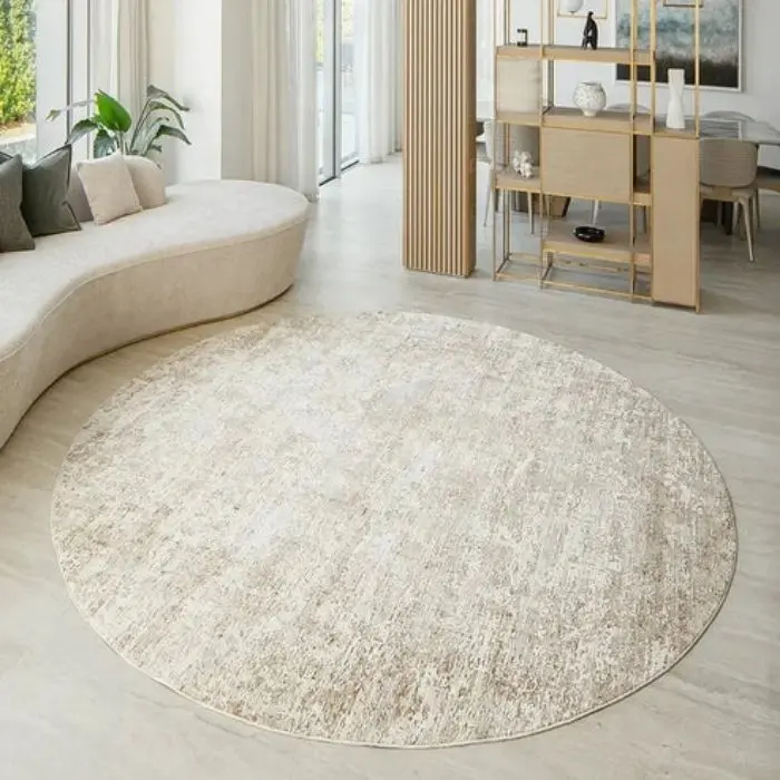Faded Abstract Round Carpet