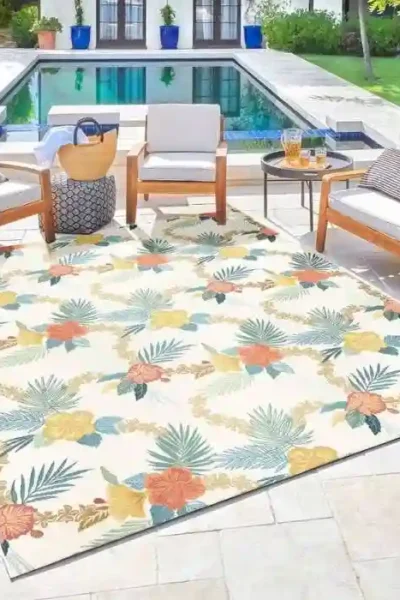 Fresco Floral Outdoor Rug img 1