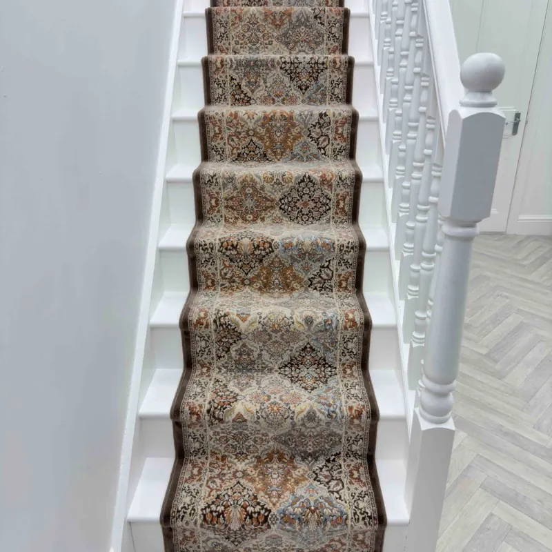 Garden BrownBlue Stair Runner