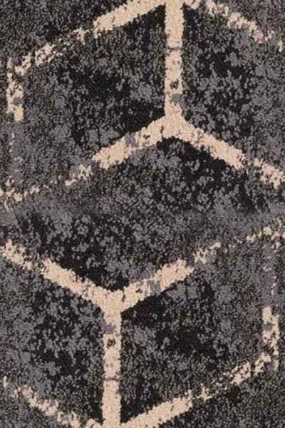 Geometric Black Beige Carpet image 1