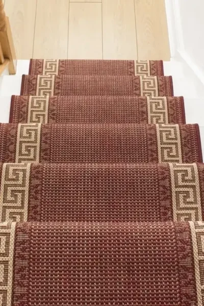 Greek Fret Red Stair Runner image 3