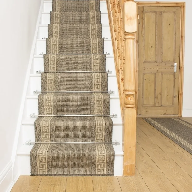 Greek Fret Tweed Stair Runner