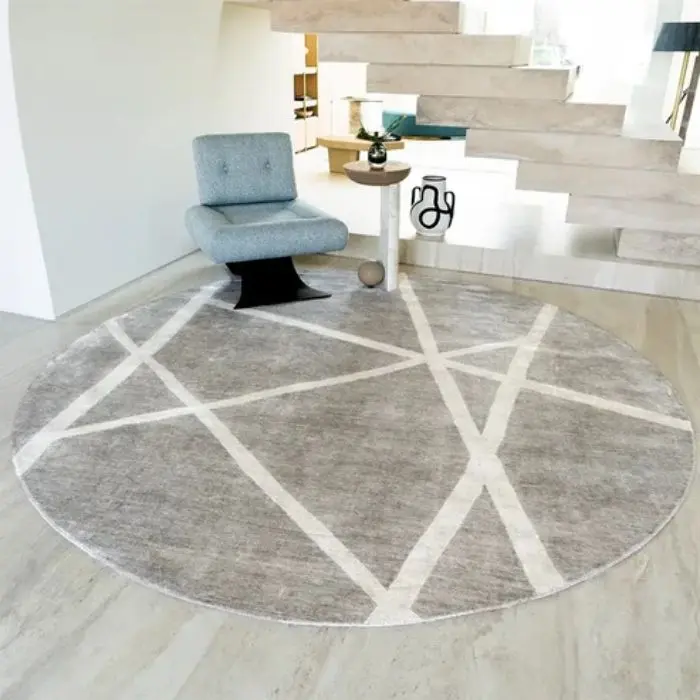 Grey Crossed Lines Carpet
