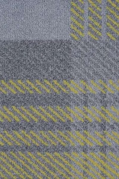 Grey Yellow Grid Carpet image 2