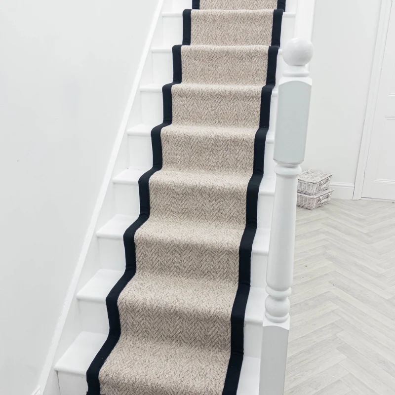 Herringbone Berber Tape Stair Runner image 5