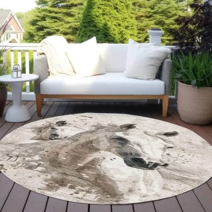 Horse Design Outdoor Rug img 1