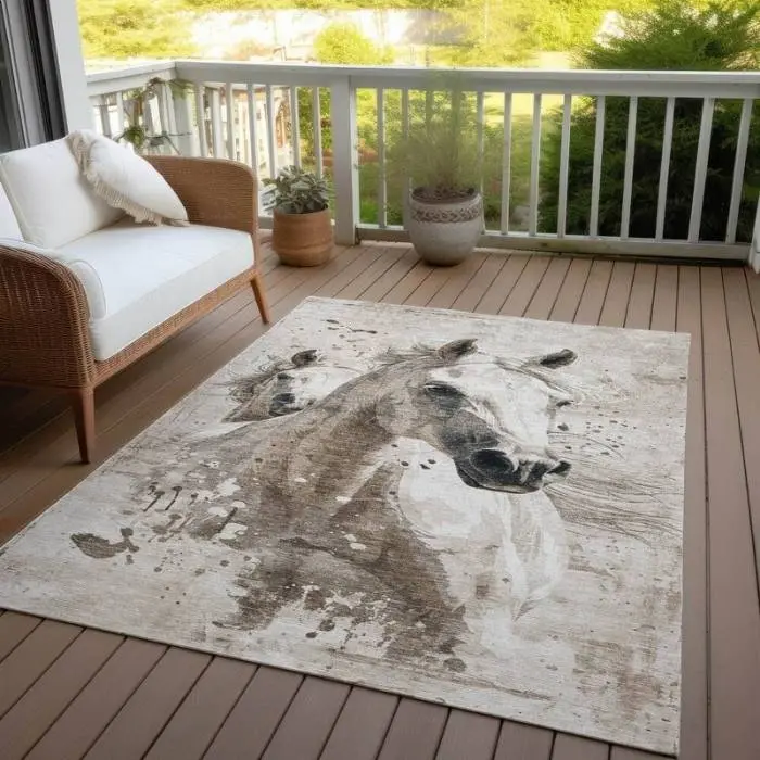 Horse Design Outdoor Rug