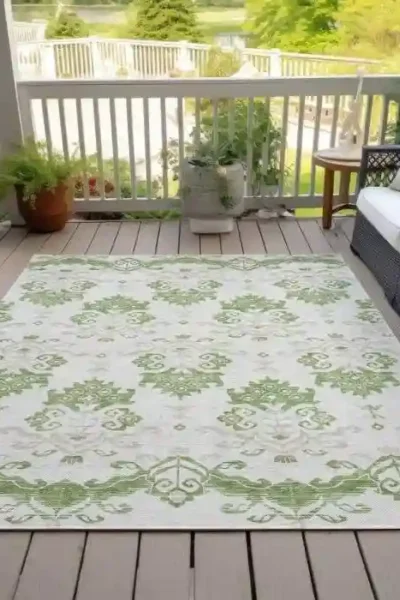 Medallion Damask Outdoor Rug