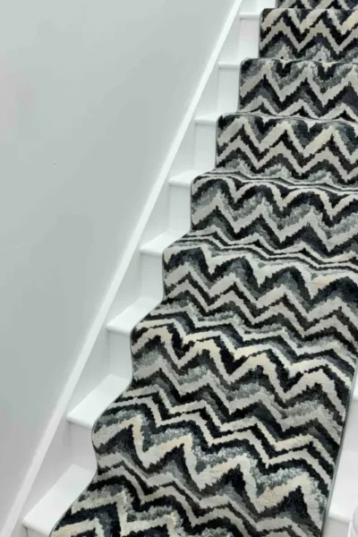 Melody Blue Beige Stair Runner image 2