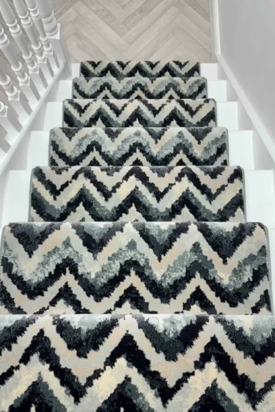 Melody Blue Beige Stair Runner image 3