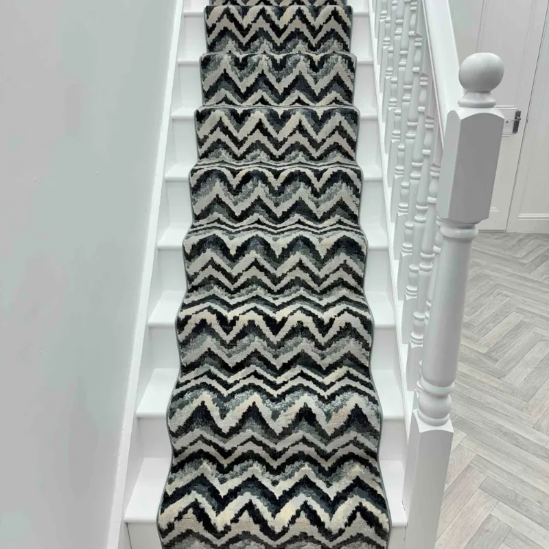 Melody Blue Beige Stair Runner