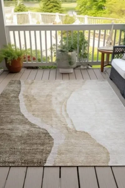 Modern Abstract Outdoor Rug img 1