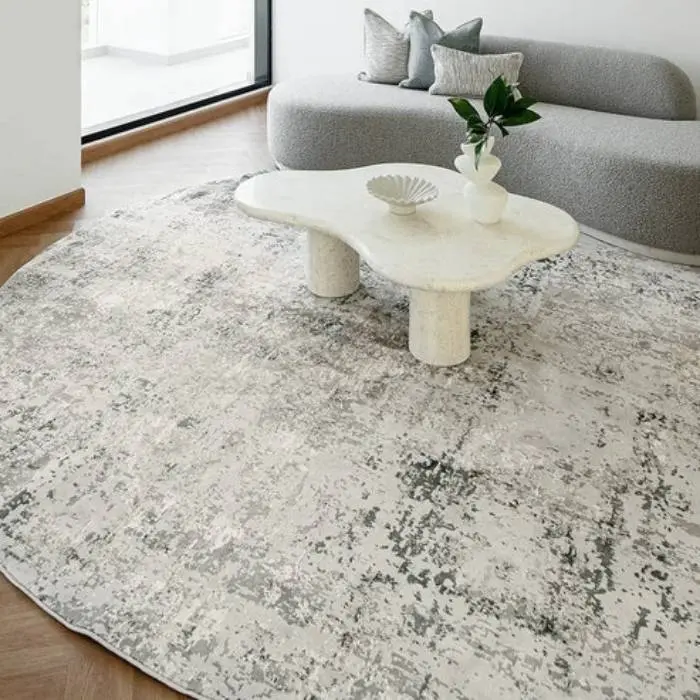 Modern Grey Distressed Carpet