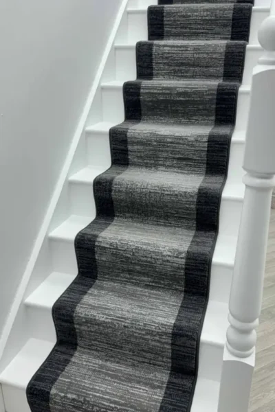 Morning Mist Dark Grey Stair Runner image 2