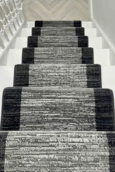 Morning Mist Dark Grey Stair Runner image 3
