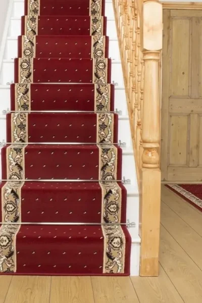 Pin Dot Red Stair Runner