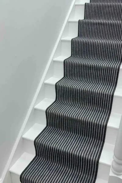 Pinstripe Black Stair Runner image 2