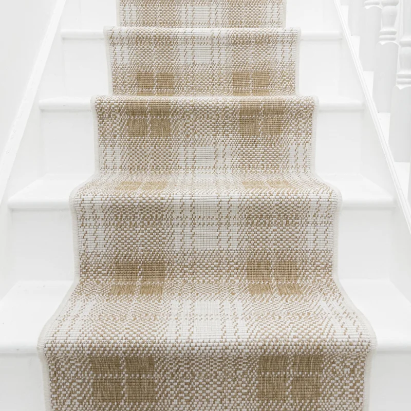 Plaid Brown Stair Runner