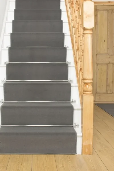 Plain Light Grey Stair Runner