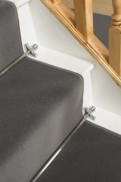Plain L. Grey Stair Runner image 3