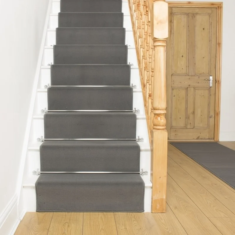 Plain L. Grey Stair Runner