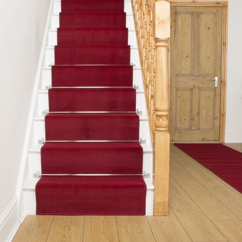 Plain Red Stair Runner