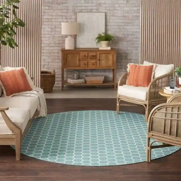 Reversible Geometric Outdoor Rug img 1